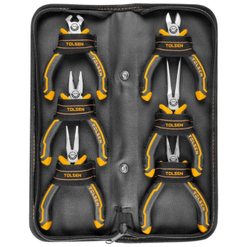 Набор пассатижей и бокорезов GRIPro, мини, 6 предметов, в футляре на молнии, TOLSEN TT10359 Набор пассатижей и бокорезов GRIPro, мини, 6 предметов, в футляре на молнии, TOLSEN TT10359
