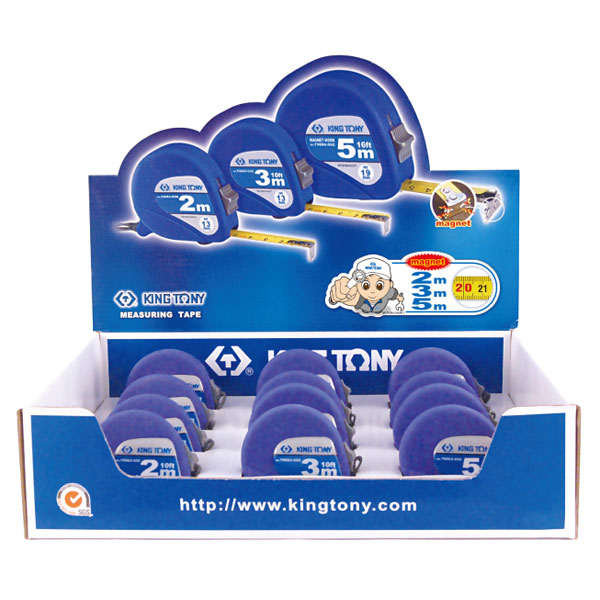 KING TONY 790841CQ Набор измерительных рулеток в картонной упаковке, 12 предметов