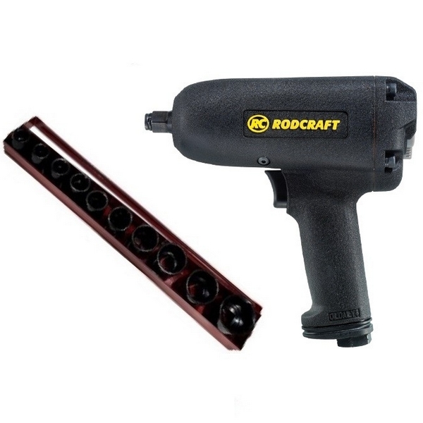 Гайковерт ударный пневматический квадрат 1/2 дюйма 950 Нм Rodcraft 2257 с комплектом головок