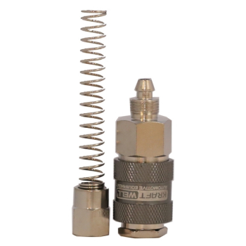 Фитинг БРС "мама" (F) – зажим для шланга 6x8 мм c пружиной, 1 шт, KraftWell KRW-QCS0508F