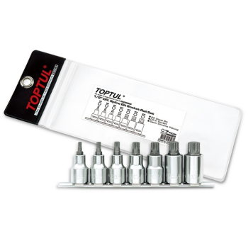 Набор торцевых насадок 1/2" Spline M5-M16, L=55 мм, 7 предметов, TOPTUL GAAG0703