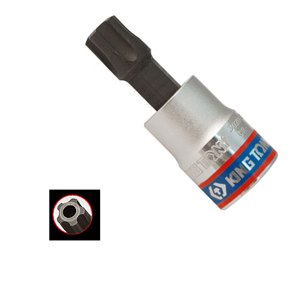 Торцевая насадка (бита) 3/8 дюйма TORX PLUS 5-лучевая с отверстием IPR60 50 мм King Tony 302D60