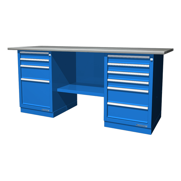 Верстак слесарный двухтумбовый с оцинкованной столешницей Феррум 01.246-G5015