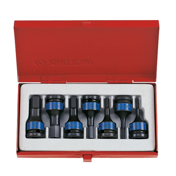 Набор торцевых насадок 1/2 дюйма ударных HEX H4-H14 60 мм, 7 предметов King Tony 4407MP