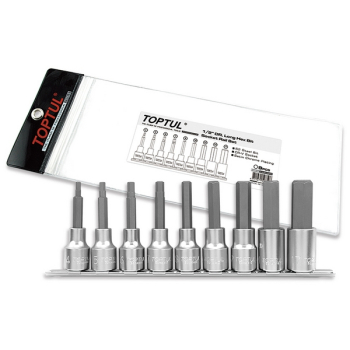 Набор торцевых насадок 1/2" HEX 4-17 мм, L=80 мм, 9 предметов, TOPTUL GAAG0902