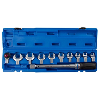 Динамометрический ключ серии FIT, 14х18 мм с набором рожковых насадок 13-30 мм, 20-100 Нм, кейс KING TONY 345201D11MR