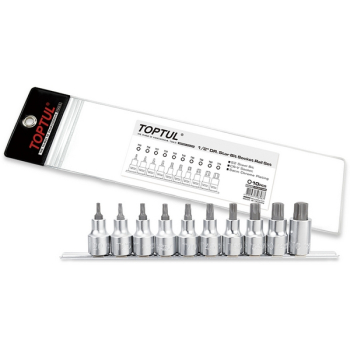 Набор торцевых насадок 1/2" TORX T20-T70, L=55 мм, 10 предметов, TOPTUL GAAG1006