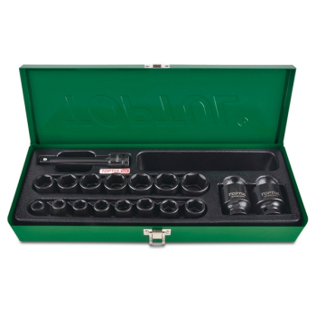 Набор ударных головок 1/2", 6-гранных, 10-32 мм, 18 предметов, TOPTUL GCAD1807