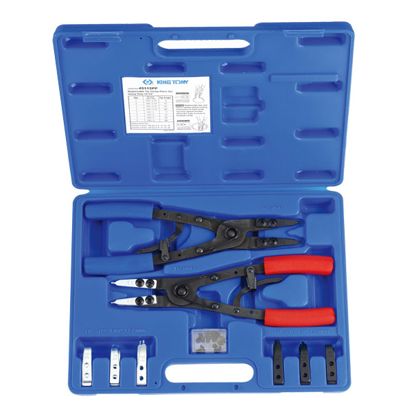 Набор инструментов съемников стопорных колец 267 мм с трещоткой для тяжелых работ, 15 предетов King Tony 45115PP