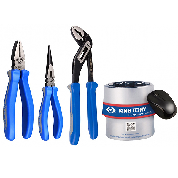 Набор инструментов пассатижи и захват, 3 предмета + коврик для мышки King Tony P42103GP01