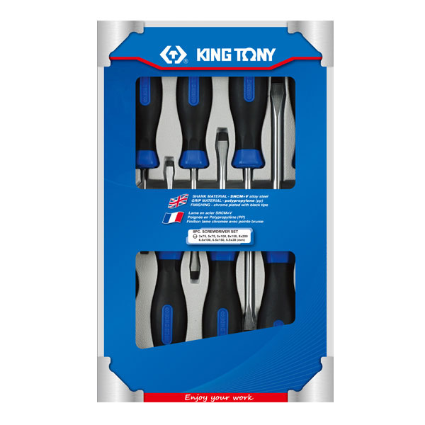 KING TONY 30118MR Набор отверток SLOTTED 8 предметов