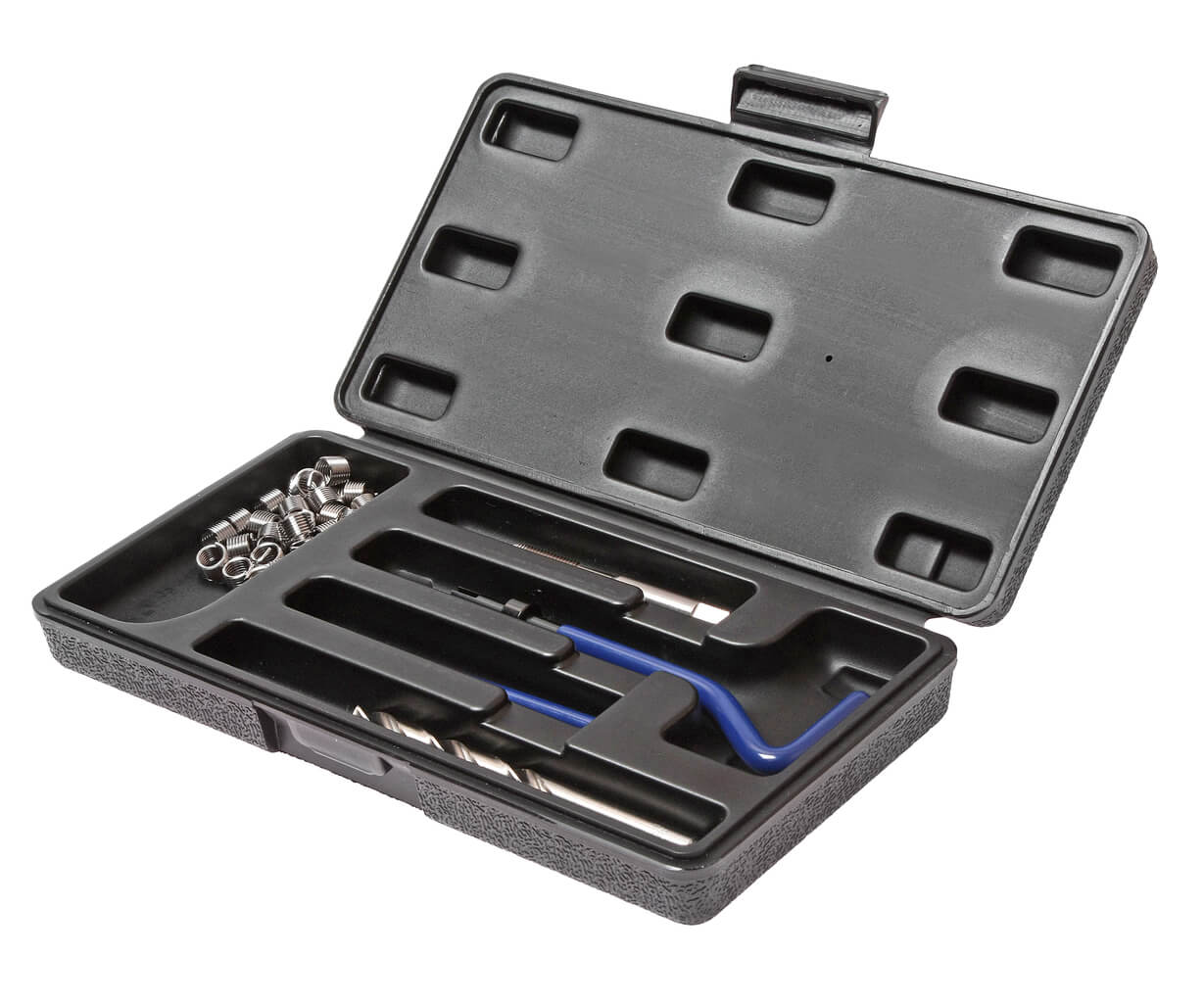 Набор инструментов для восстановления резьбы (вставки М14х1.25, L=12.4мм, 5шт.) 9 предметов JTC