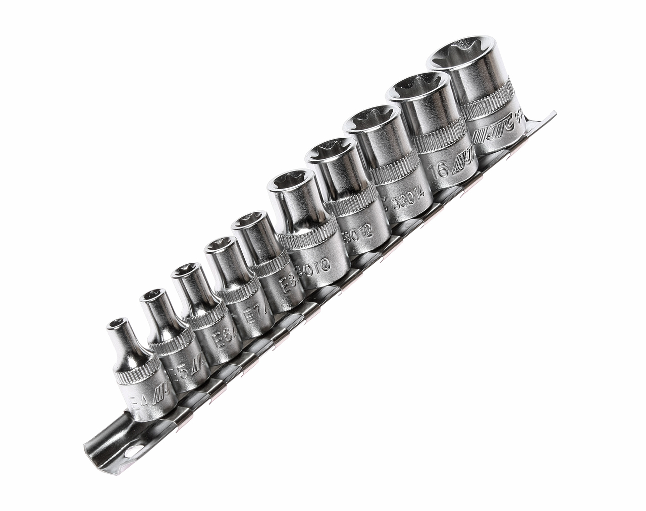 Набор головок торцевых 1/4",3/8" TORX Е4-Е18 10 предметов JTC Набор головок торцевых 1/4",3/8" TORX Е4-Е18 10 предметов JTC