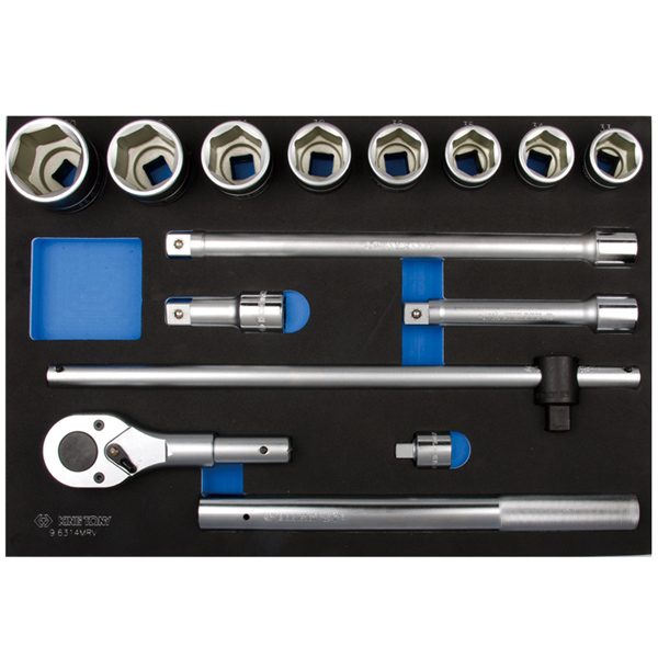 Набор инструментов головки торцевые 3/4 дюйма и принадлежности в ложементе, 14 предметов King Tony 9-6314MRV