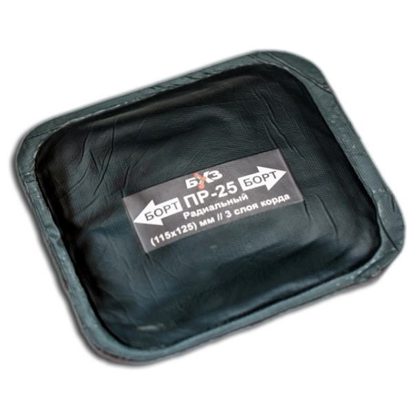 Пластырь радиальный резинокордный для горячей вулканизации 115x125мм (3 сл) БХЗ ПР-25