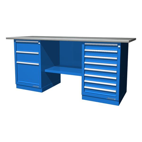 Верстак слесарный двухтумбовый с оцинкованной столешницей Феррум 01.238-G5015