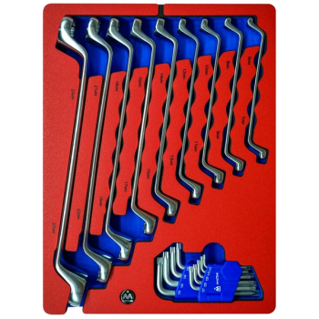 Набор накидных ключей и Torx L-образных, ложемент, 18 предметов, МАСТАК 5-23118