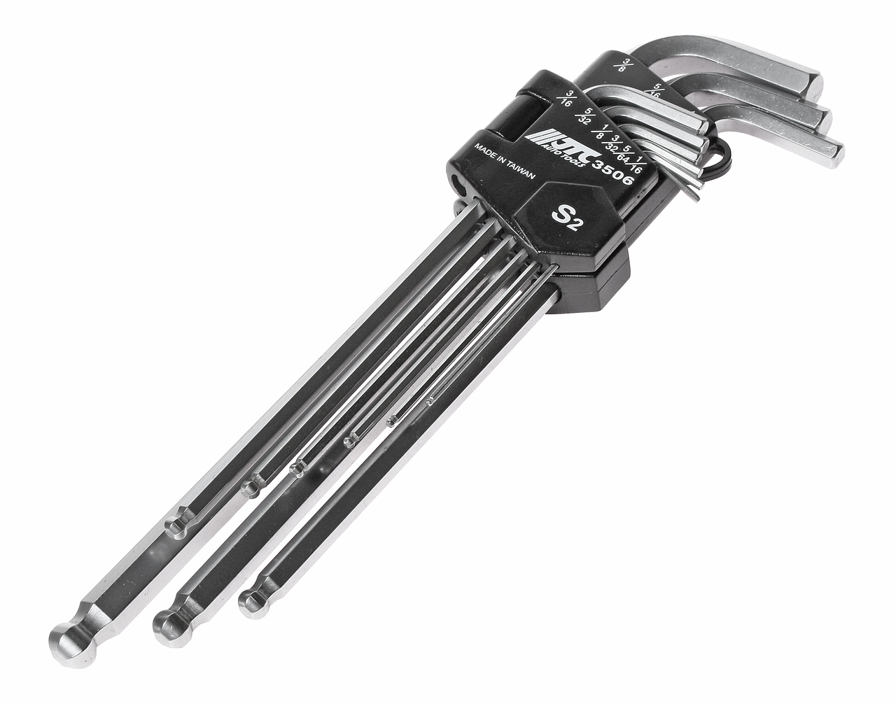 Набор ключей шестигранных 1/16-3/8" удлиненных с шаром 9 предметов JTC-3506