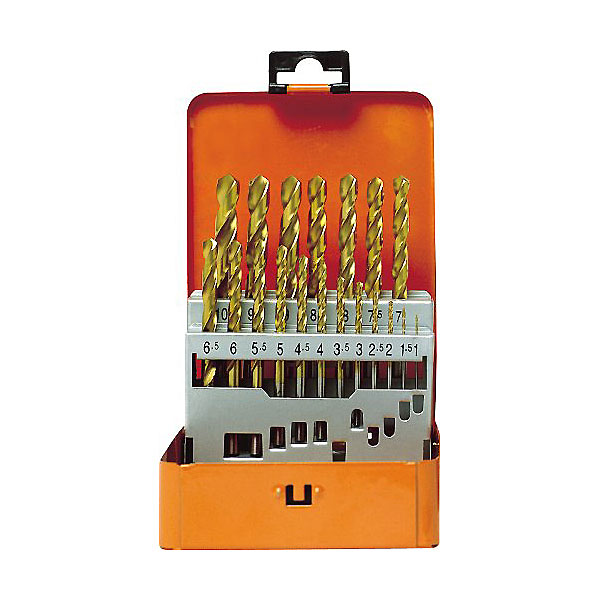 Набор сверл по металлу HSS TIN 1-10 мм, 19 предметов в кейсе Projahn 60390