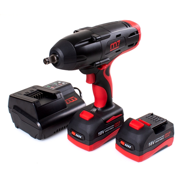 Гайковерт аккумуляторный ударный 1/2", 1220 Нм, 18 В, комплект, MIGHTY SEVEN DW-18502