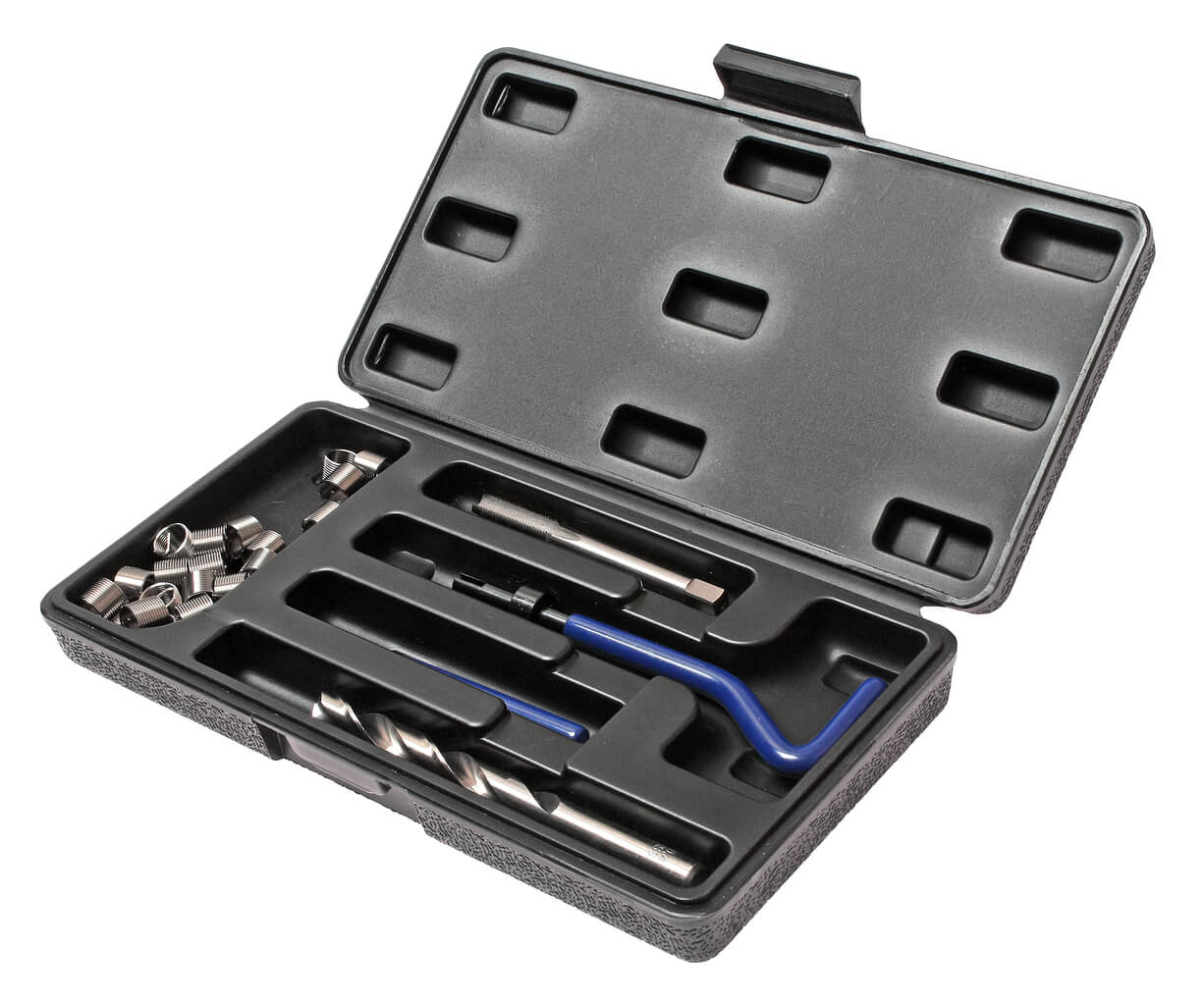 Набор инструментов для восстановления резьбы (вставки М10х1.0, L=13.5мм, 10шт.) 14 предметов JTC