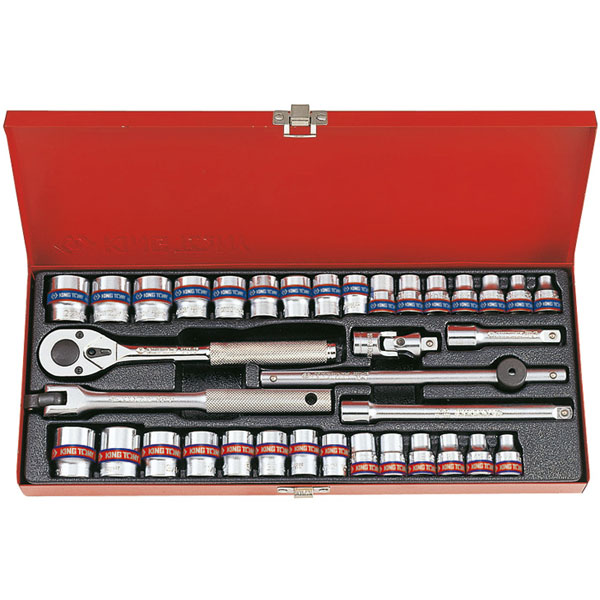Набор торцевых головок 3/8 дюйма 6-22 мм, 1/4-13/16 дюйма, 36 предметов King Tony 3036CR