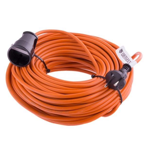 Удлинитель-шнур электрический силовой, 10 м, 1 розетка, 2x1 мм, 10 А, тип УХ-10 DENZEL 95910