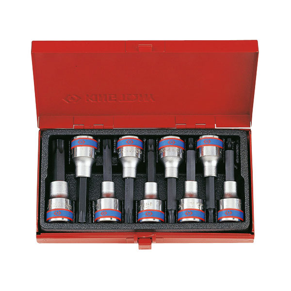 Набор торцевых насадок 1/2 дюйма TORX Т20-Т60 80 мм, 9 предметов King Tony 4119PR