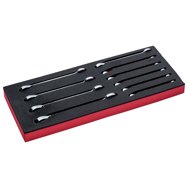 Набор комбинированных ключей с трещоткой 8-17 мм, ложемент, 10 предметов, BAHCO FF1E3004