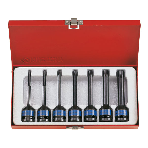 Набор торцевых насадок 1/2 дюйма ударных TORX Т25-Т60 100 мм, 7 предметов King Tony 4467PP