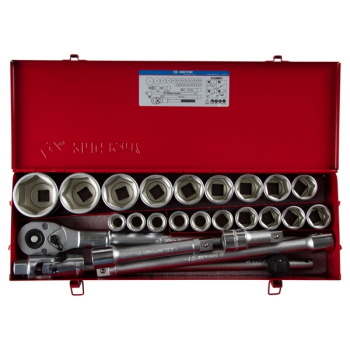 KING TONY 6325MR01 Набор торцевых головок с принадлежностями 3/4", шестигранные, 19-55 мм, 25 предметов
