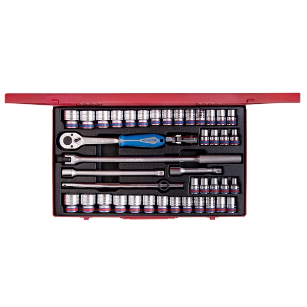 Набор торцевых головок 1/2 дюйма, двенадцатигранные, 10-32 мм, 5/16-1.1/4 дюйма, 42 предмета, KING TONY 4042CR02