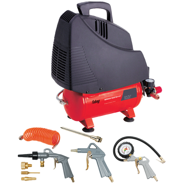 Компрессор воздушный с набором пневмоинструмента 6 предметов FUBAG SERVICE MASTER KIT + 6