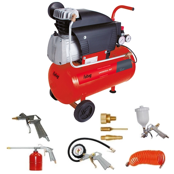 Компрессор воздушный с набором пневмоинструмента 6 предметов FUBAG UNIVERSAL SET