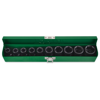 Набор ударных головок 1/2", 6-гранных, 10-24 мм, 10 предметов, TOPTUL GDAD1001