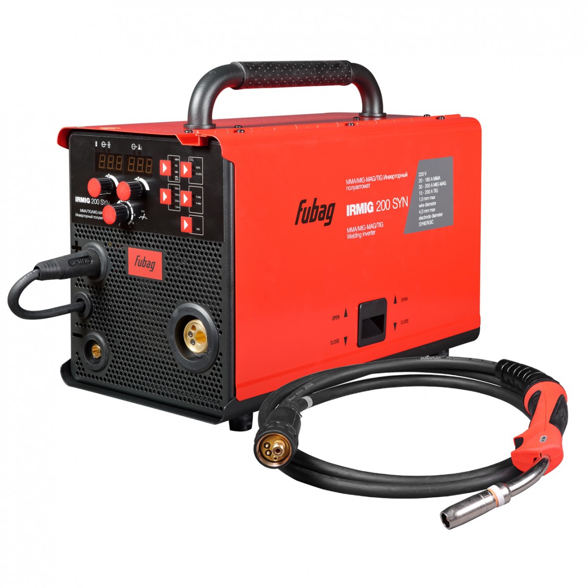 Инверторный сварочный полуавтомат с горелкой FB 250 3 м, FUBAG IRMIG 200 SYN