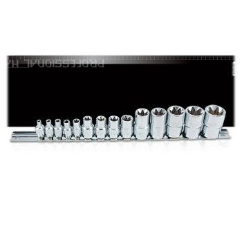 Набор головок 1/4", 3/8", 1/2", TORX E4-E24, 14 предметов, TOPTUL GAAR1402 Набор головок 1/4", 3/8", 1/2", TORX E4-E24, 14 предметов, TOPTUL GAAR1402