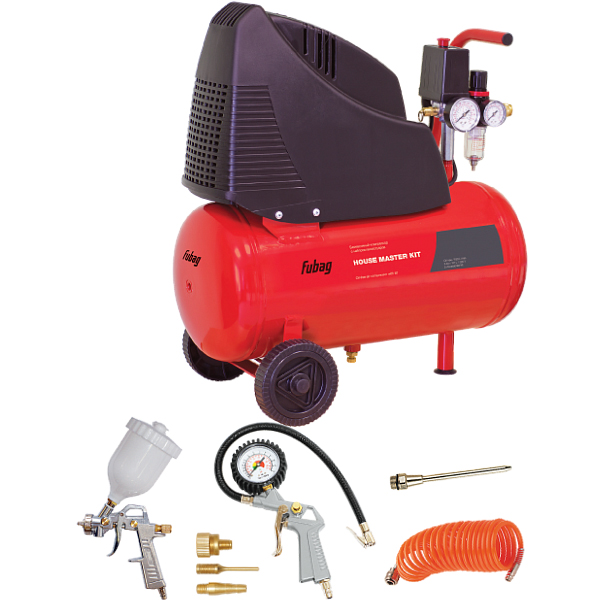 Компрессор воздушный с набором пневмоинструмента 5 предметов FUBAG HOUSE MASTER KIT+ 5