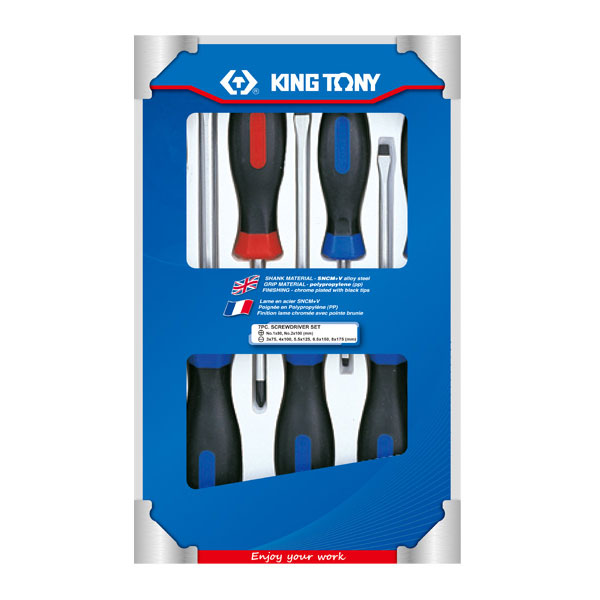 KING TONY 30117MR Набор отверток PHILLIPS, SLOTTED 7 предметов
