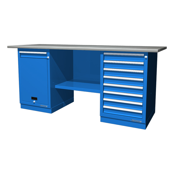 Верстак слесарный двухтумбовый с оцинкованной столешницей Феррум 01.218-G5015