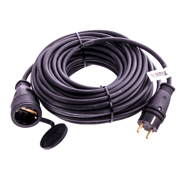 Удлинитель электрический силовой, 10 м, 1 розетка, КГ 3x2,5 мм, 16 А, тип УХЗ-16 DENZEL 96035