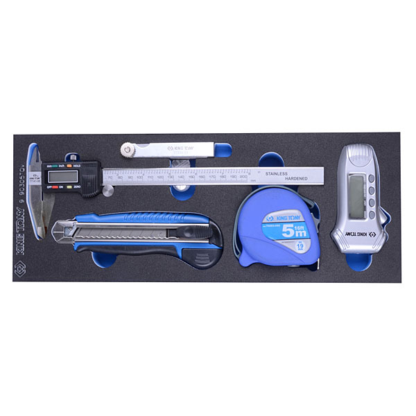 KING TONY 9-90305TQV Набор инструментов электронный штангенциркуль, тестер, щупы и рулетка в ложементе
