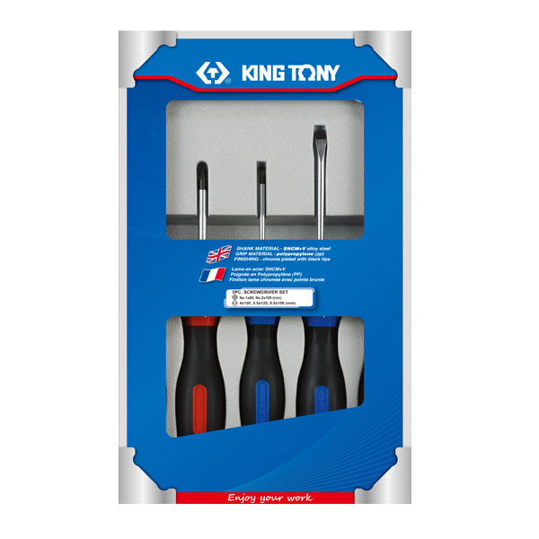 Набор отверток PHILLIPS, SLOTTED 5 предметов King Tony 30115MR