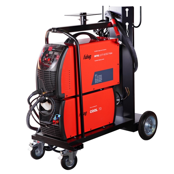 Сварочный инвертор Fubag INTIG 320 T AC/DC PULSE с горелкой FB TIG 18 5P 4m, модулем охлаждения и тележкой