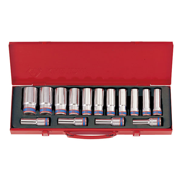 Набор глубоких торцевых головок 1/2 дюйма 10-32 мм, 15 предметов King Tony 4215MR