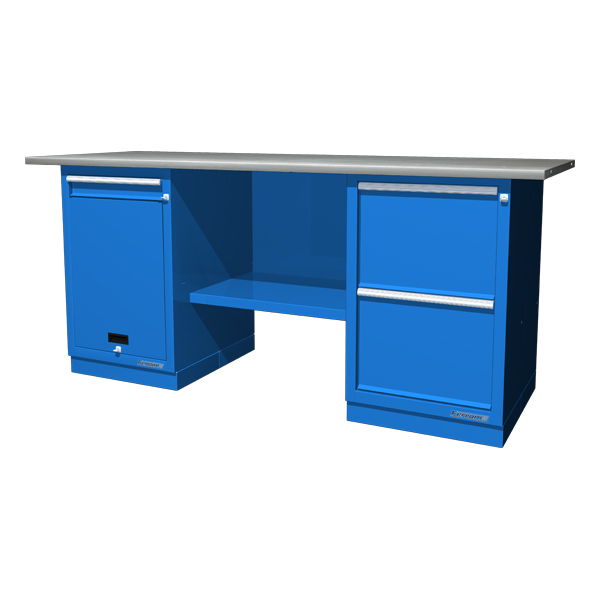 Верстак слесарный двухтумбовый с оцинкованной столешницей Феррум 01.212-G5015