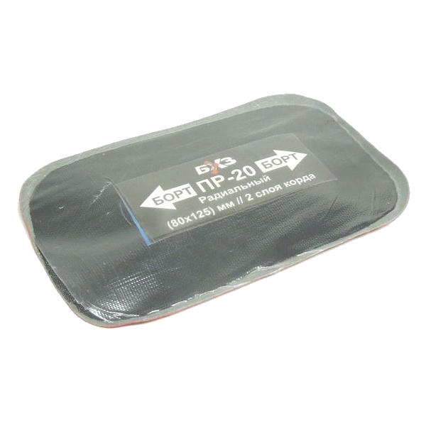 Пластырь радиальный резинокордный для горячей вулканизации 80x125мм (2 сл) БХЗ ПР-20