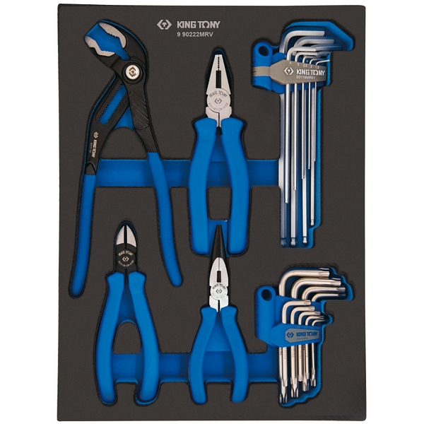 KING TONY 9-90222MRV Набор пассатижей, шестигранников и TORX Г-образных, ложемент, 22 предмета KING TONY 9-90222MRV Набор пассатижей, шестигранников и TORX Г-образных, ложемент, 22 предмета