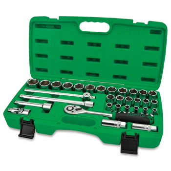 Набор головок и аксессуаров 1/2", 6-гранных, 8-32 мм, 31 предмет, TOPTUL GAAI3103