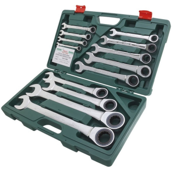 Набор комбинированных трещоточных ключей, 8-32 мм, 13 предметов, HANS 166513MB